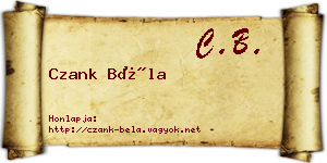Czank Béla névjegykártya