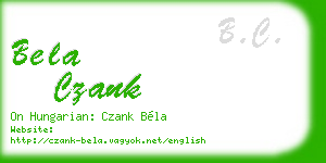 bela czank business card